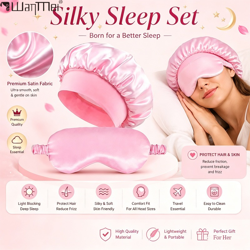 Hair Care Treatment - ﻿ Satin Bonnet Sleep Eye Mask