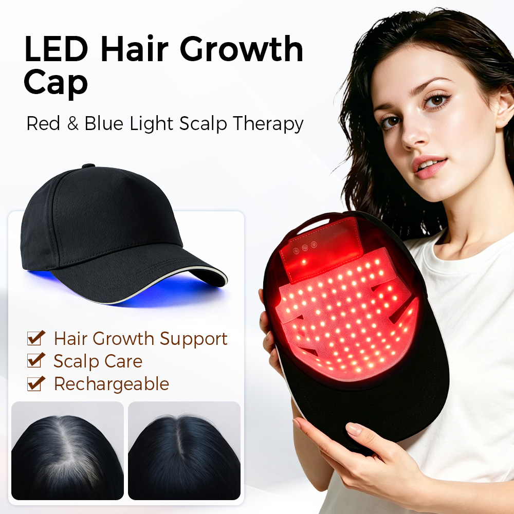 Hair Care Frizzy Hair - LED Hair Growth Cap Red Blue
