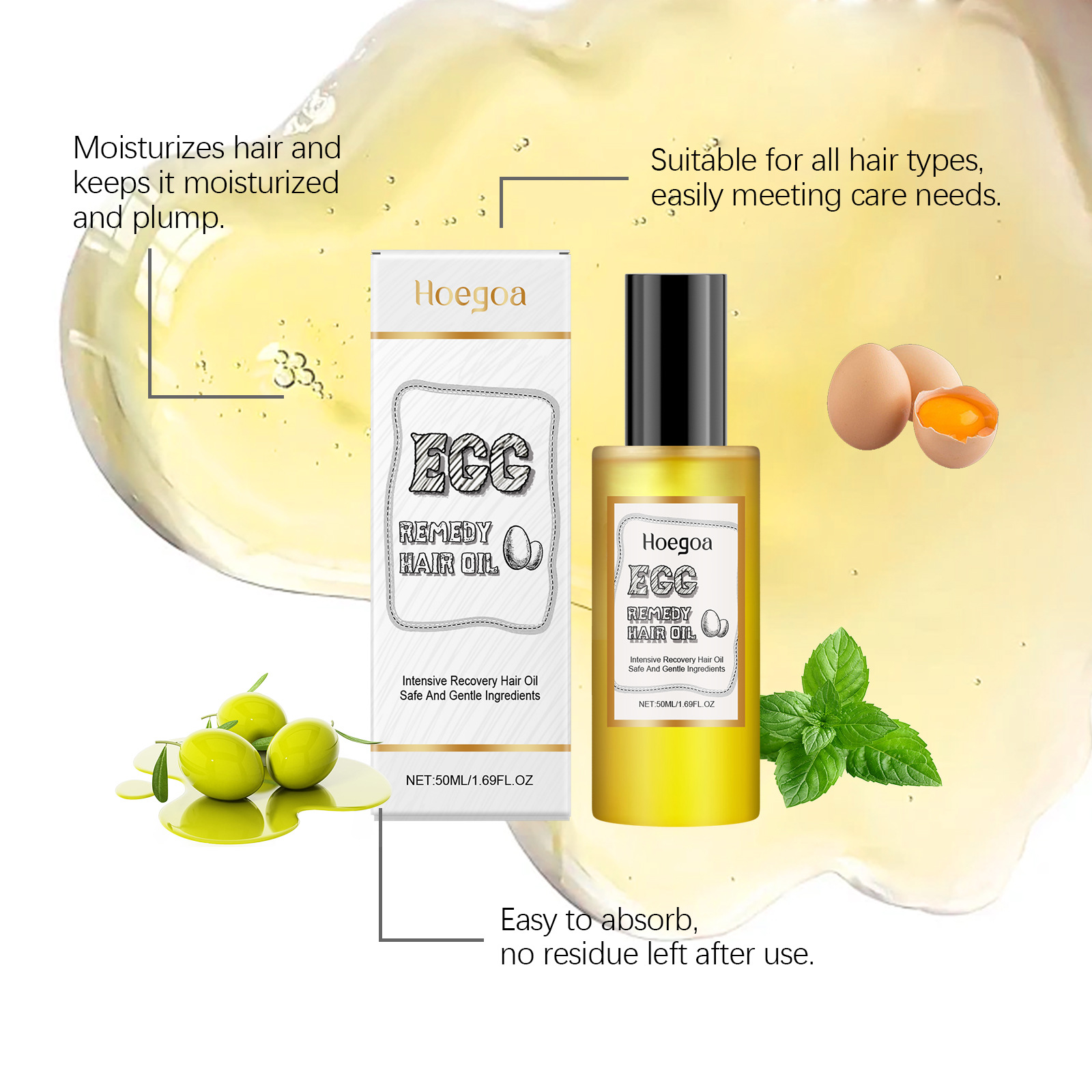 Egg Remedy Hair Oil Restore So - Hair Care Frizzy Hair 评论和价格