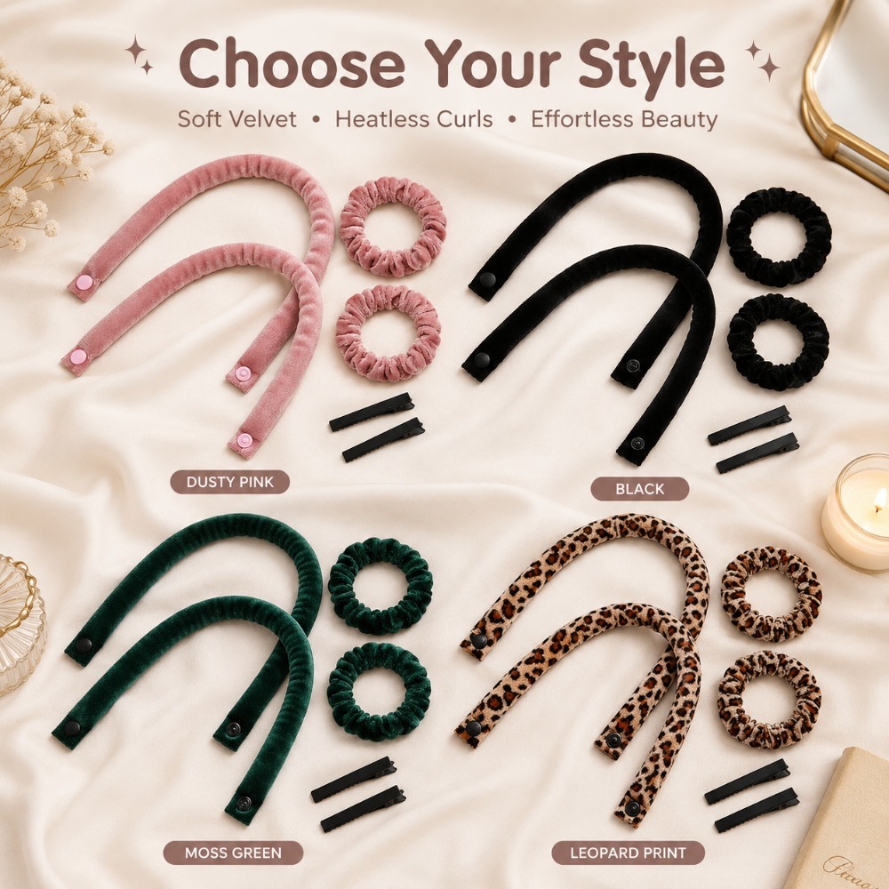 6Pcs Heatless Curling Rod Set  - Hair Roller Set Flexi 评论和价格