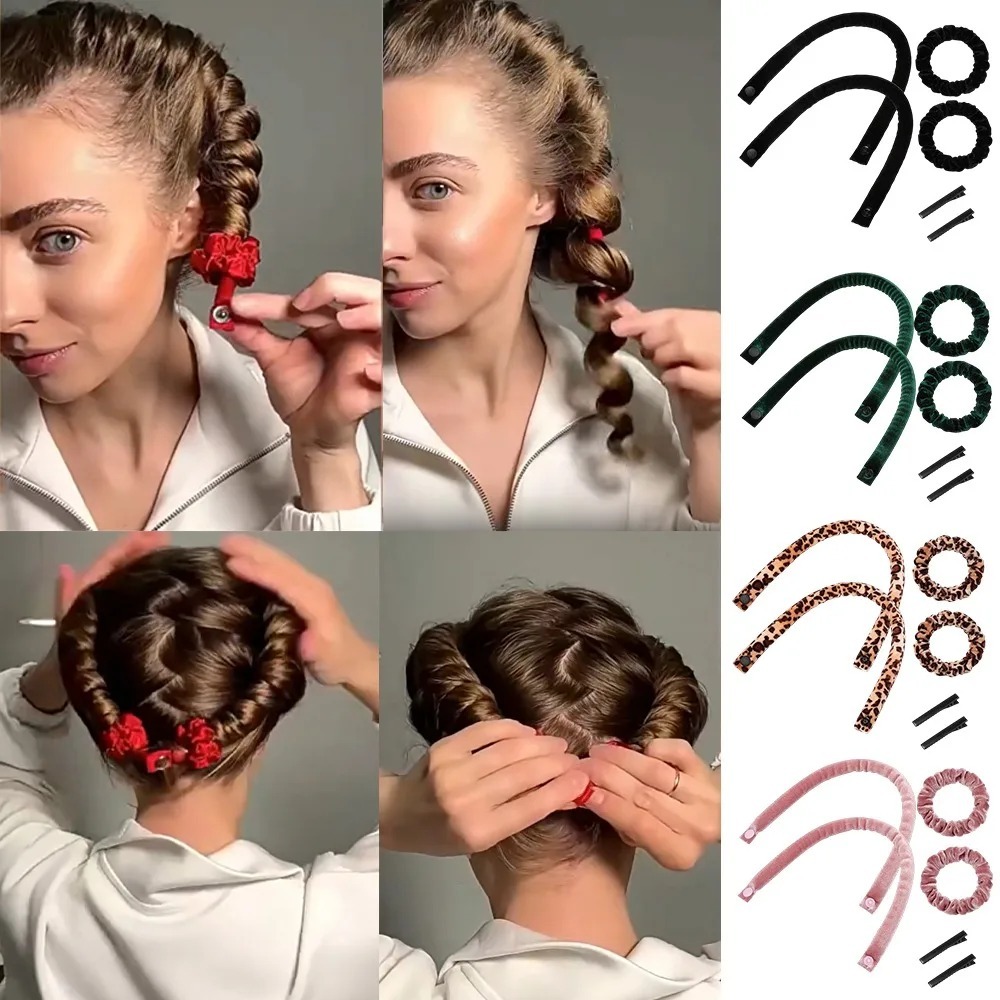 6Pcs Heatless Curling Rod Set  - Hair Roller Set Flexi 评论和价格