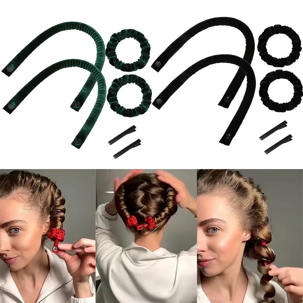 6Pcs Heatless Curling Rod Set  - Hair Roller Set Flexi 评论和价格