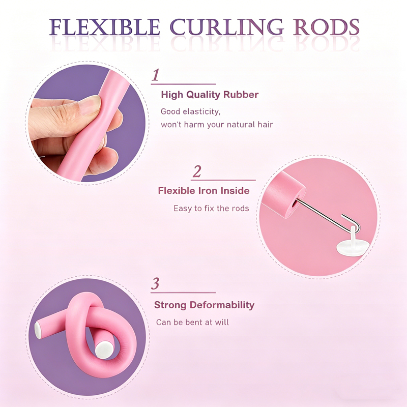 6pcs/pack New Oversize Flexibl - Hair Roller Set Flexi 评论和价格