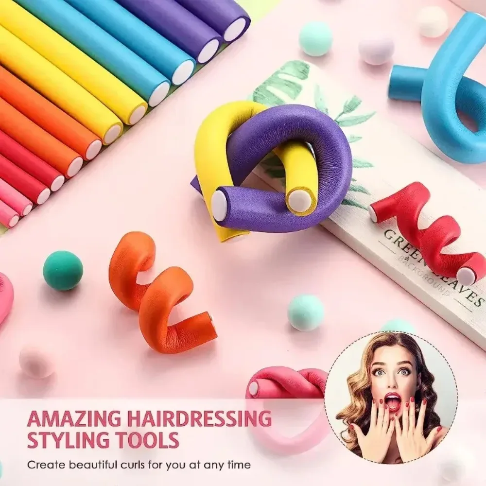 42pcs/Set Twist Foam Hairs Rol - Hair Roller Set Flexi 评论和价格